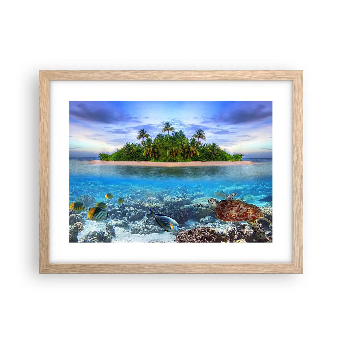 Plakat w ramie jasny dąb - Niebiańska wyspa zaprasza - 40x30 cm