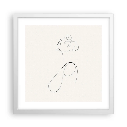 Plakat w białej ramie - Zapętlona w marzeniach - 40x40 cm