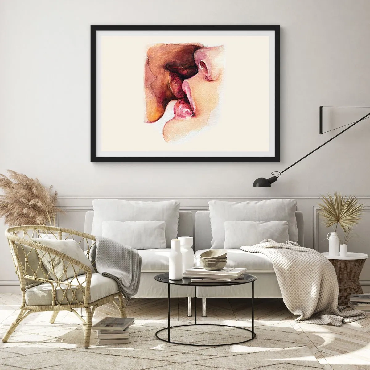 Plakat w czarnej ramie - Jak noc i dzień, ziemia i niebo - 40x30 cm