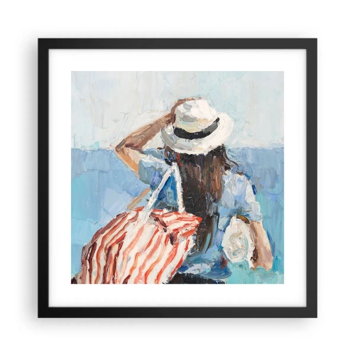Plakat w czarnej ramie - Witaj na wakacjach - 40x40 cm
