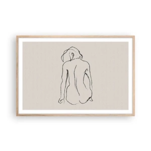 Plakat w ramie jasny dąb - Akt dziewczęcy - 91x61 cm