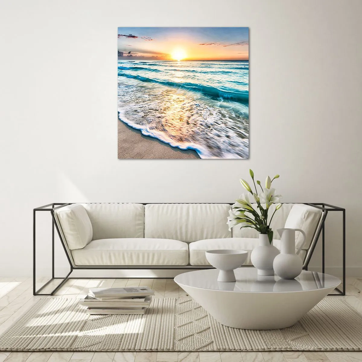 Obraz na szkle - Widok wart zachodu - 60x60 cm