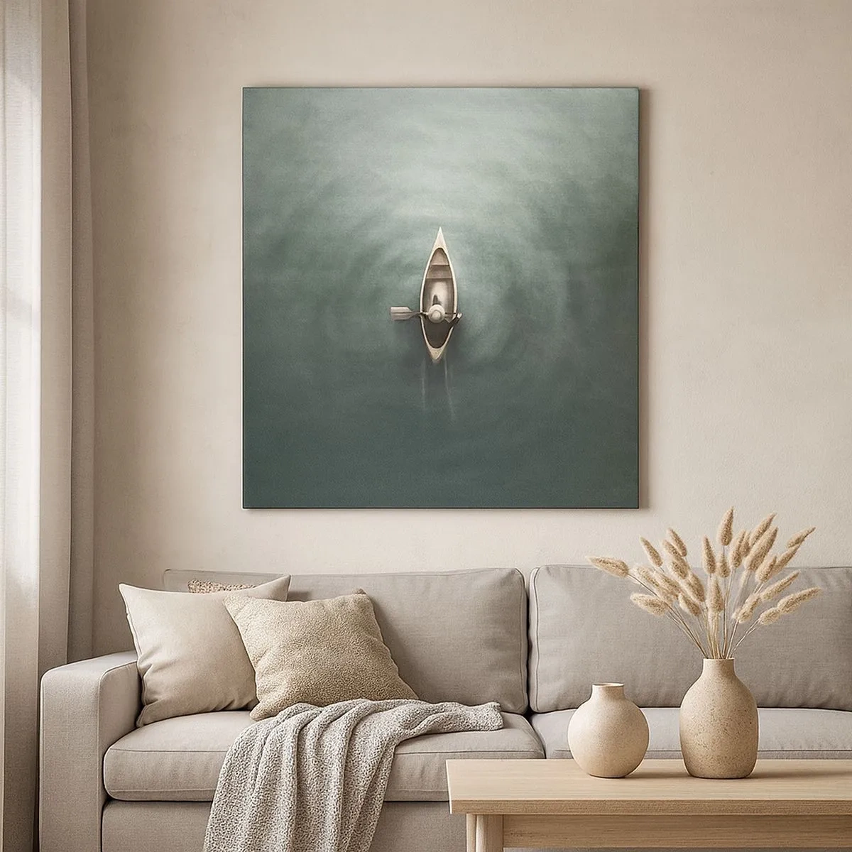 Obraz na płótnie - Przez księżycowe jezioro - 30x30 cm