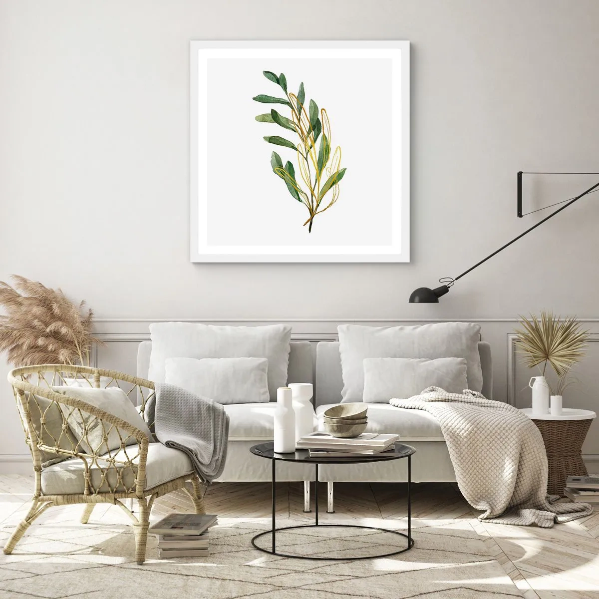 Plakat w białej ramie - Wszystko co dobre - 60x60 cm