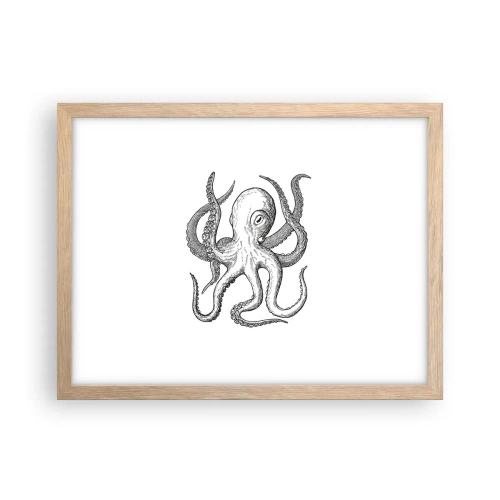 Plakat w ramie jasny dąb - Tańcząca z falami - 40x30 cm