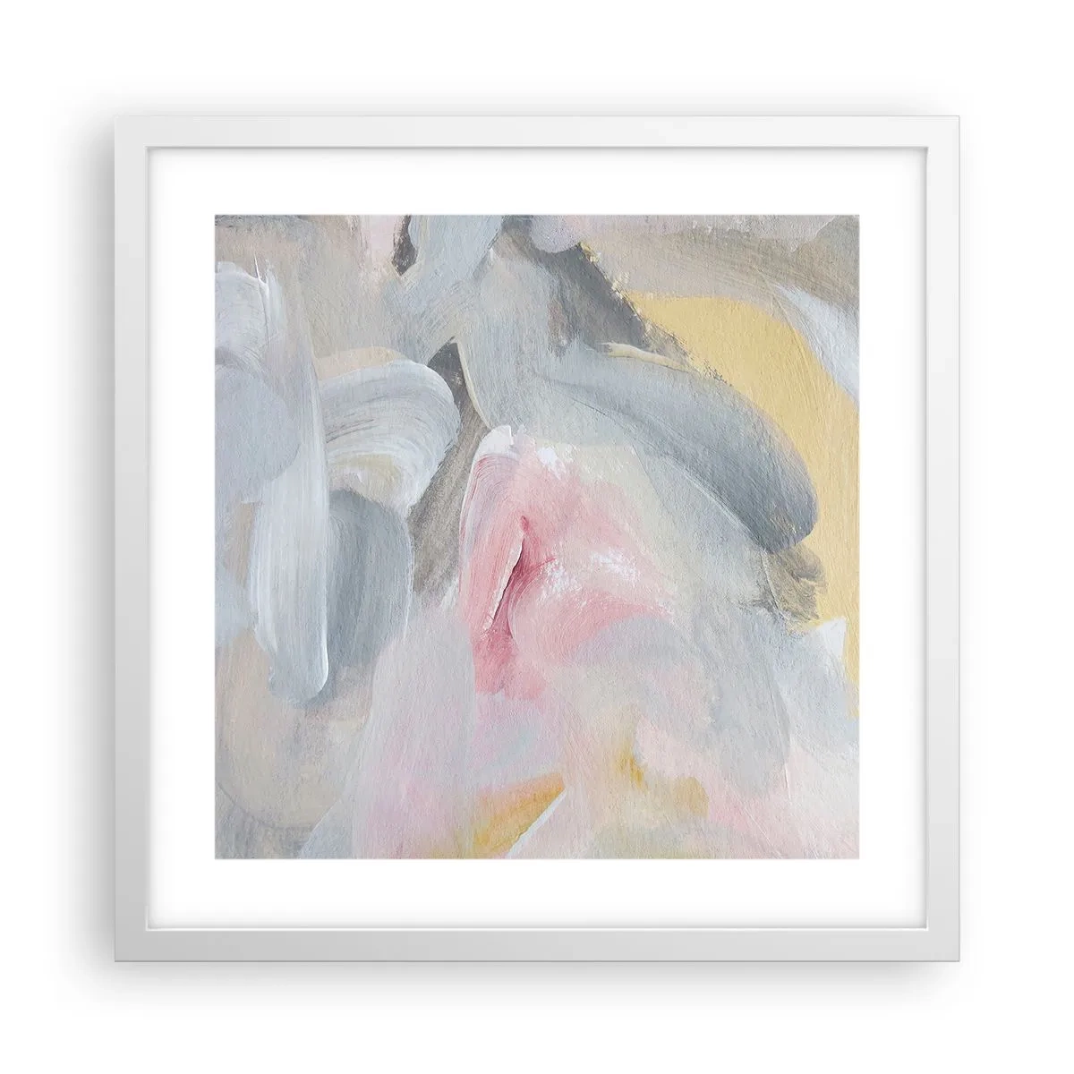 Plakat w białej ramie - W pastelowym świecie - 40x40 cm