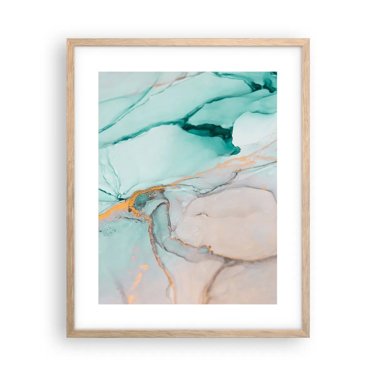 Plakat w ramie jasny dąb - Taniec kształtów i barw - 40x50 cm