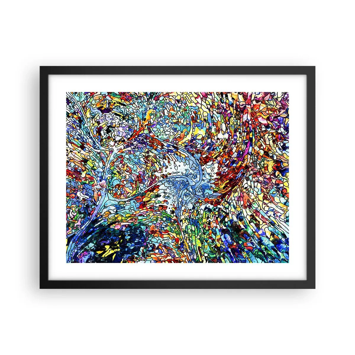 Plakat w czarnej ramie - Witraż kroplisty - 50x40 cm