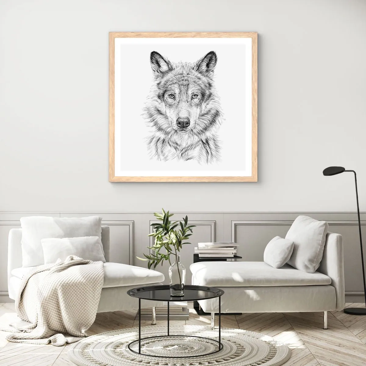 Plakat w ramie jasny dąb - Urodzony przywódca - 30x30 cm