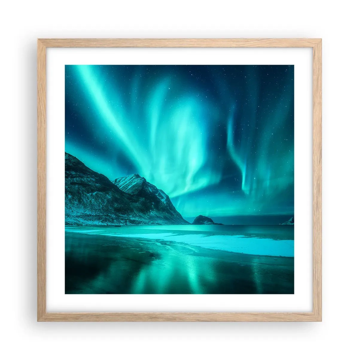 Plakat w ramie jasny dąb - Cuda północy - 50x50 cm