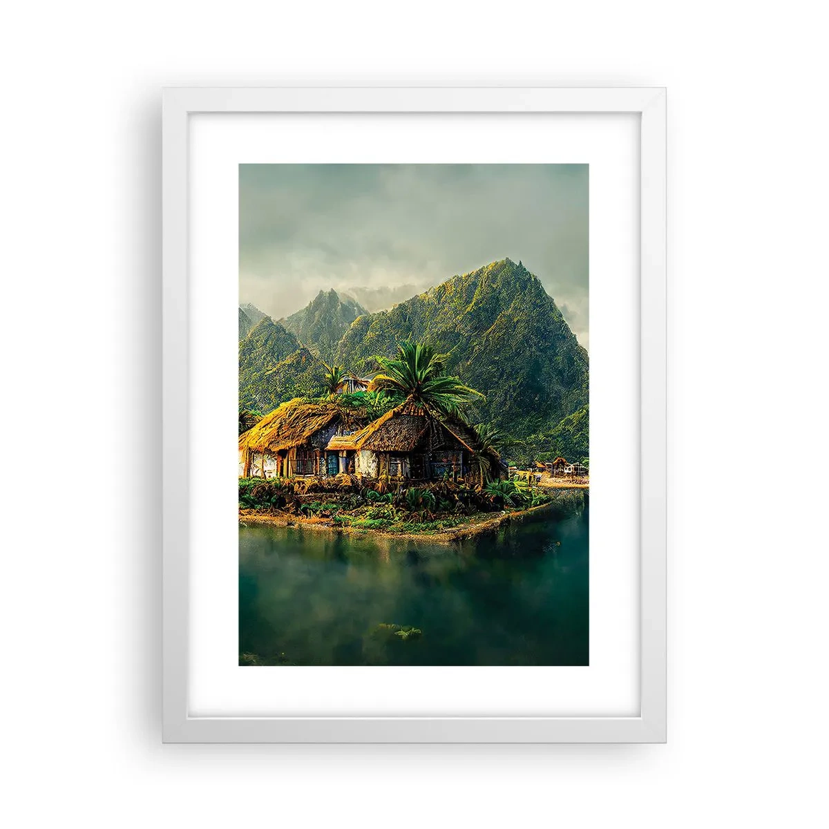 Plakat w białej ramie - Tropikalny raj - 30x40 cm