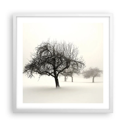 Plakat w białej ramie - Zimowy sen - 50x50 cm