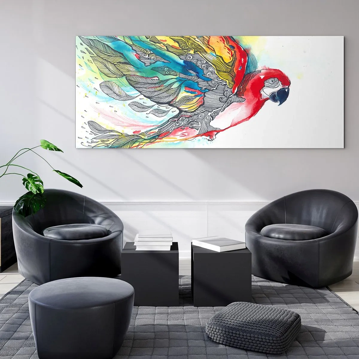 Obraz na szkle - Żyj kolorowo - 90x30 cm
