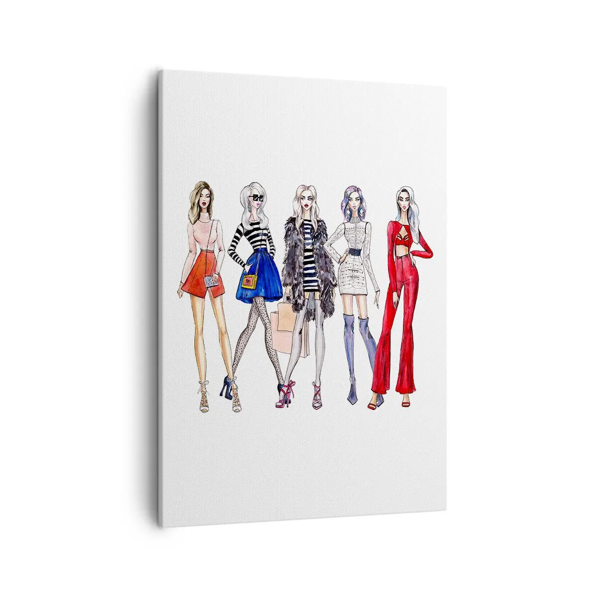 Obraz na płótnie - Ilustracja modowych sylwetek w nowoczesnym stylu - 50x70cm - Every week Fashion Week - Nowoczesna dekoracja ścienna do salonu, kuchni i sypialni ARTTOR