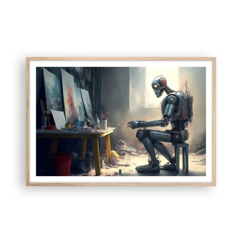 Plakat w ramie jasny dąb - Akt kreacji - 91x61 cm
