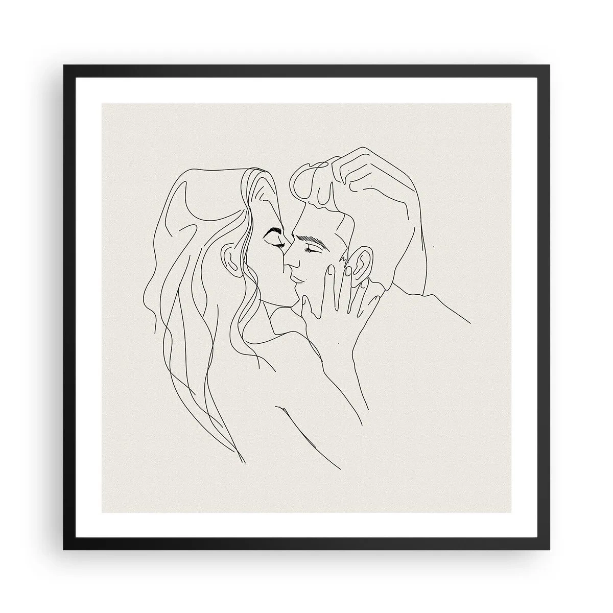 Plakat w czarnej ramie - Splątani uczuciem - 60x60 cm