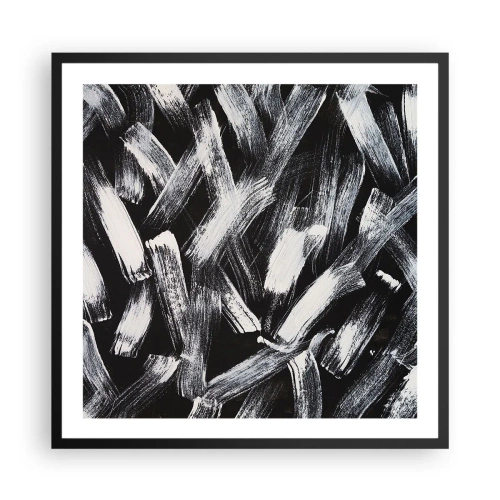 Plakat w czarnej ramie - Abstrakcja w duchu industrialnym - 60x60 cm