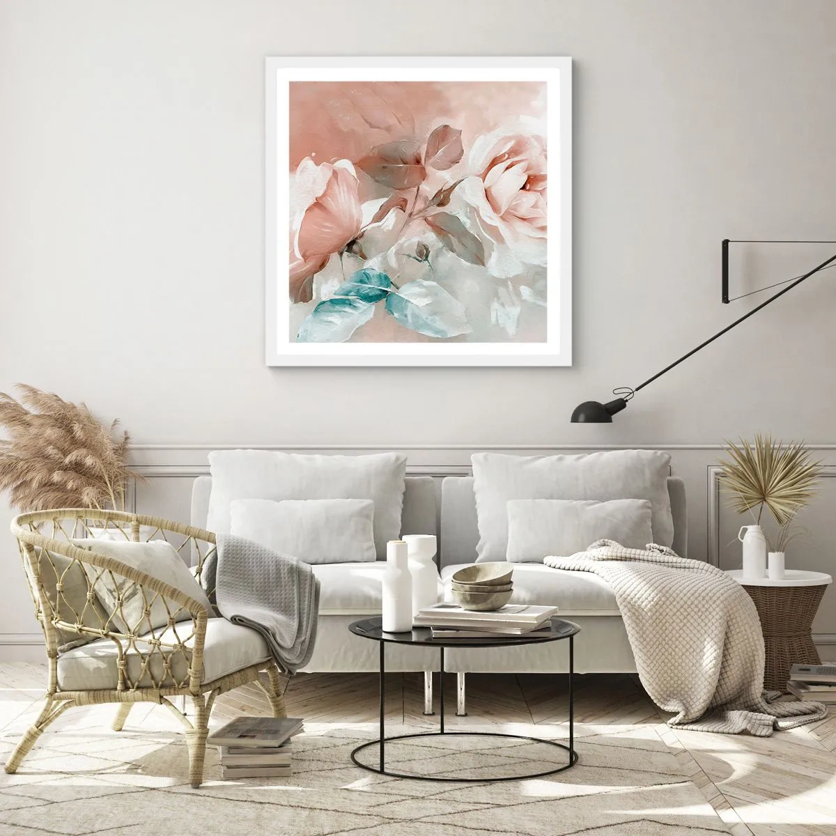 Plakat w białej ramie - Duch romantyzmu - 60x60 cm