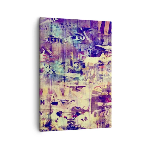 Obraz na płótnie - Kolorowa abstrakcja z teksturami i napisami - 50x70cm - I tyle zostanie - Nowoczesna dekoracja ścienna do salonu, kuchni i sypialni ARTTOR