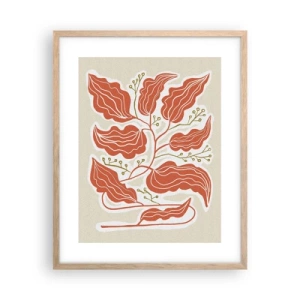 Plakat w ramie jasny dąb - Ludowo i koralowo - 40x50 cm