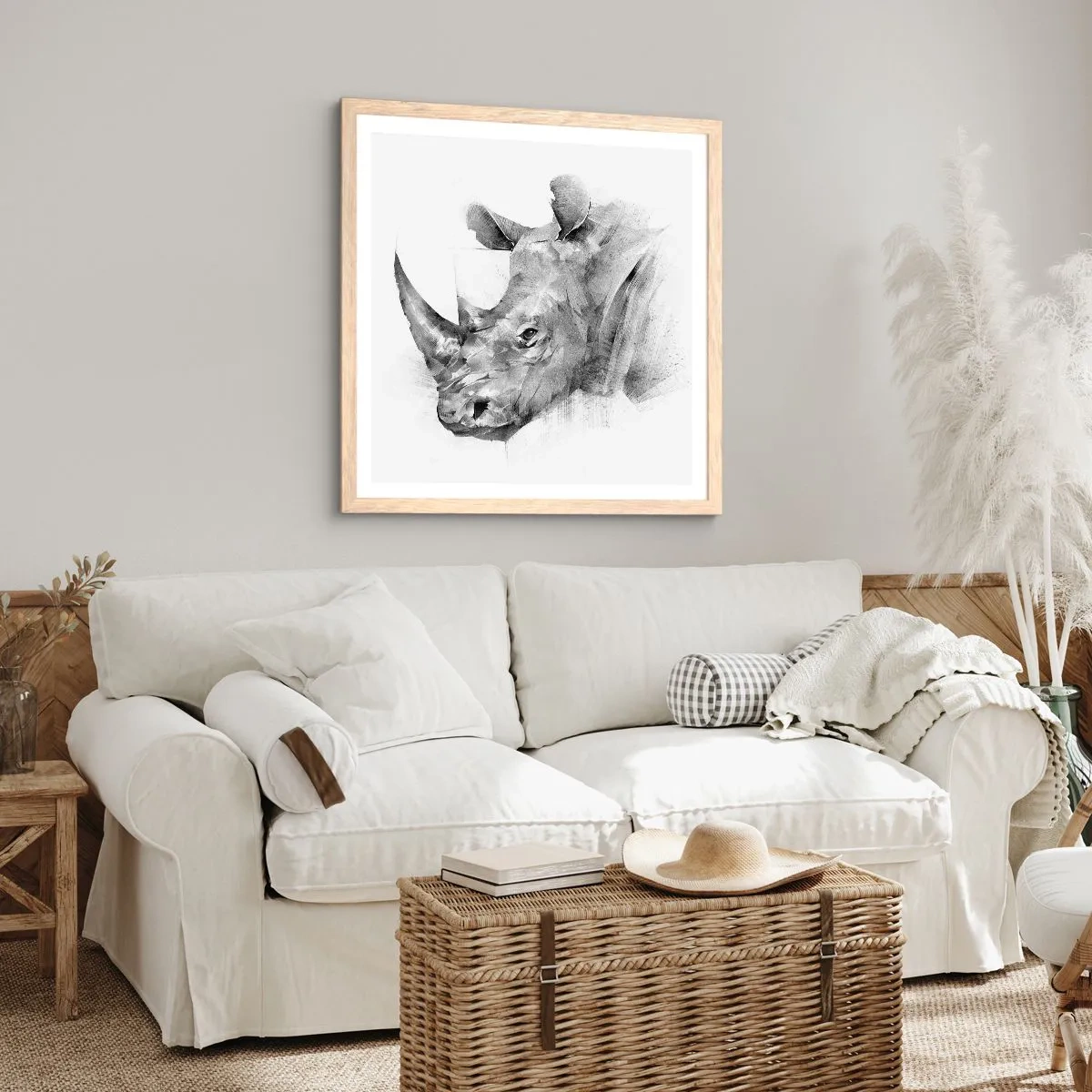 Plakat w ramie jasny dąb - Afrykański portret - 40x40 cm