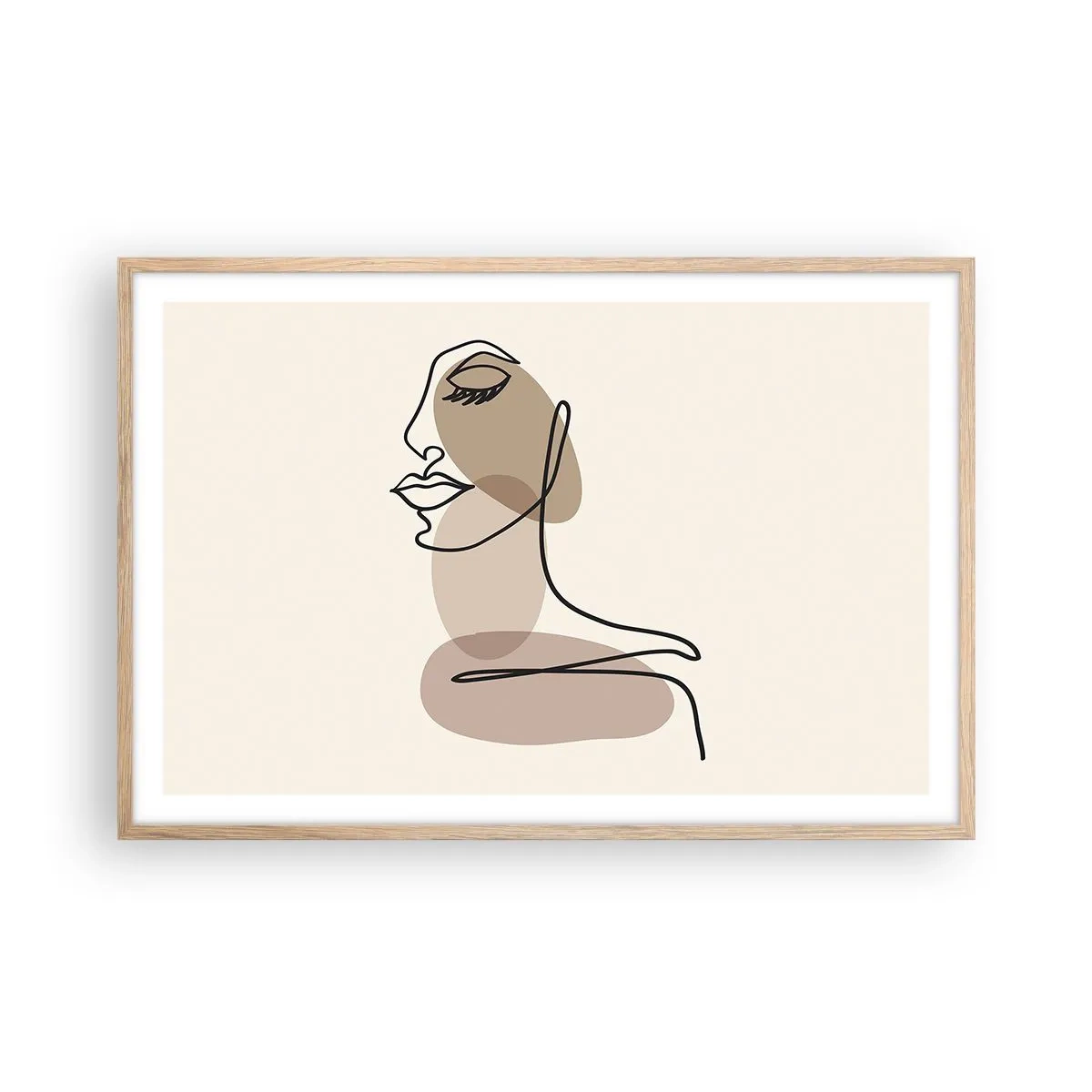 Plakat w ramie jasny dąb - Pewna linia piękna - 91x61 cm