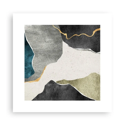 Plakat - Mozaikowa kompozycja z nitką złota - 30x30 cm