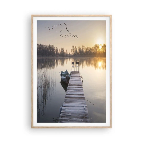 Plakat w ramie jasny dąb - Wrócę za jakiś czas - 70x100 cm