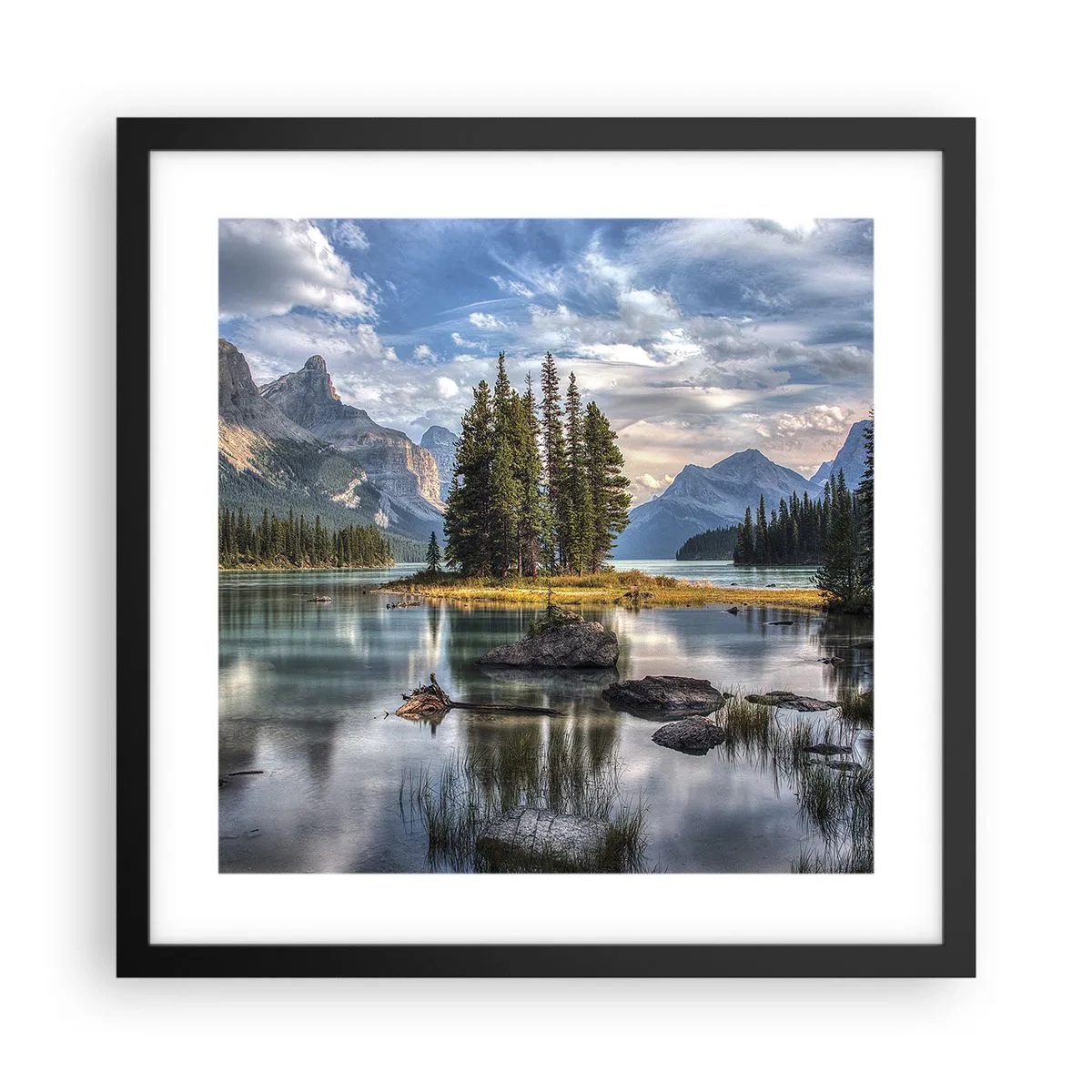 Plakat w czarnej ramie - Nad wodą wielką i czystą… - 40x40 cm