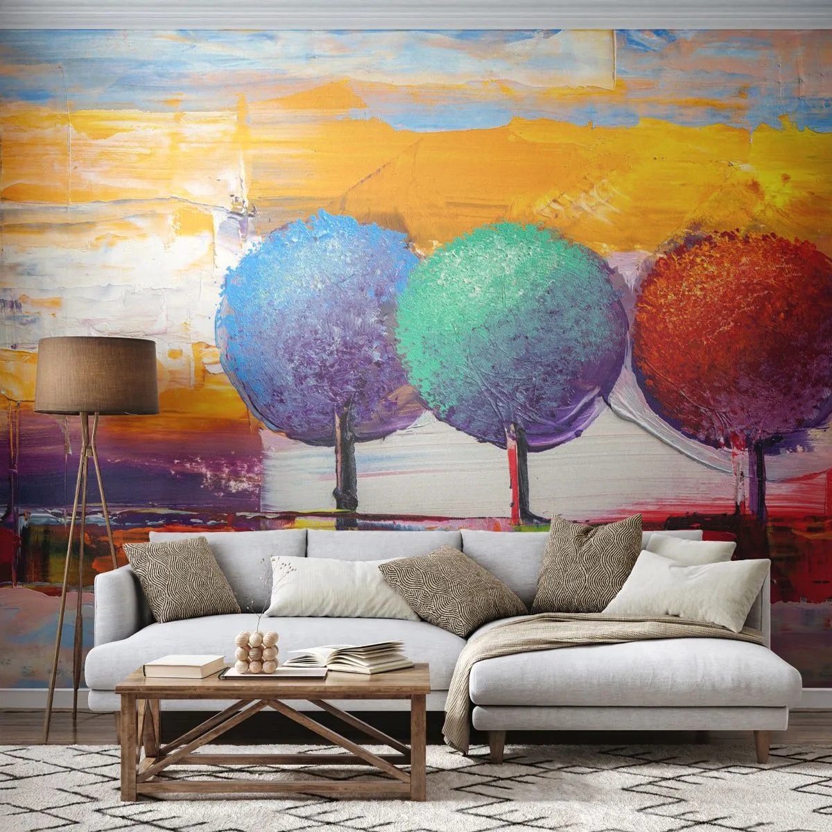 Fototapeta Standard Eco - Do trzech razy sztuka - Krajobraz, Drzewa, Sztuka - 300x210 cm