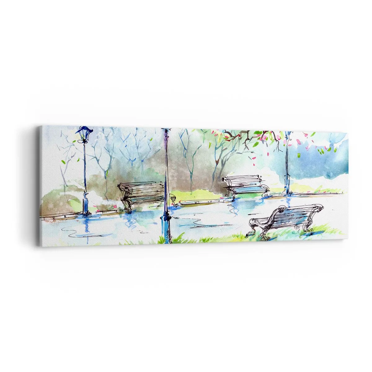 Obraz na płótnie - Czar parkowej ciszy - 90x30 cm