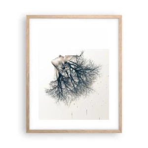 Plakat w ramie jasny dąb - Zasłuchana w szept drzewa - 40x50 cm