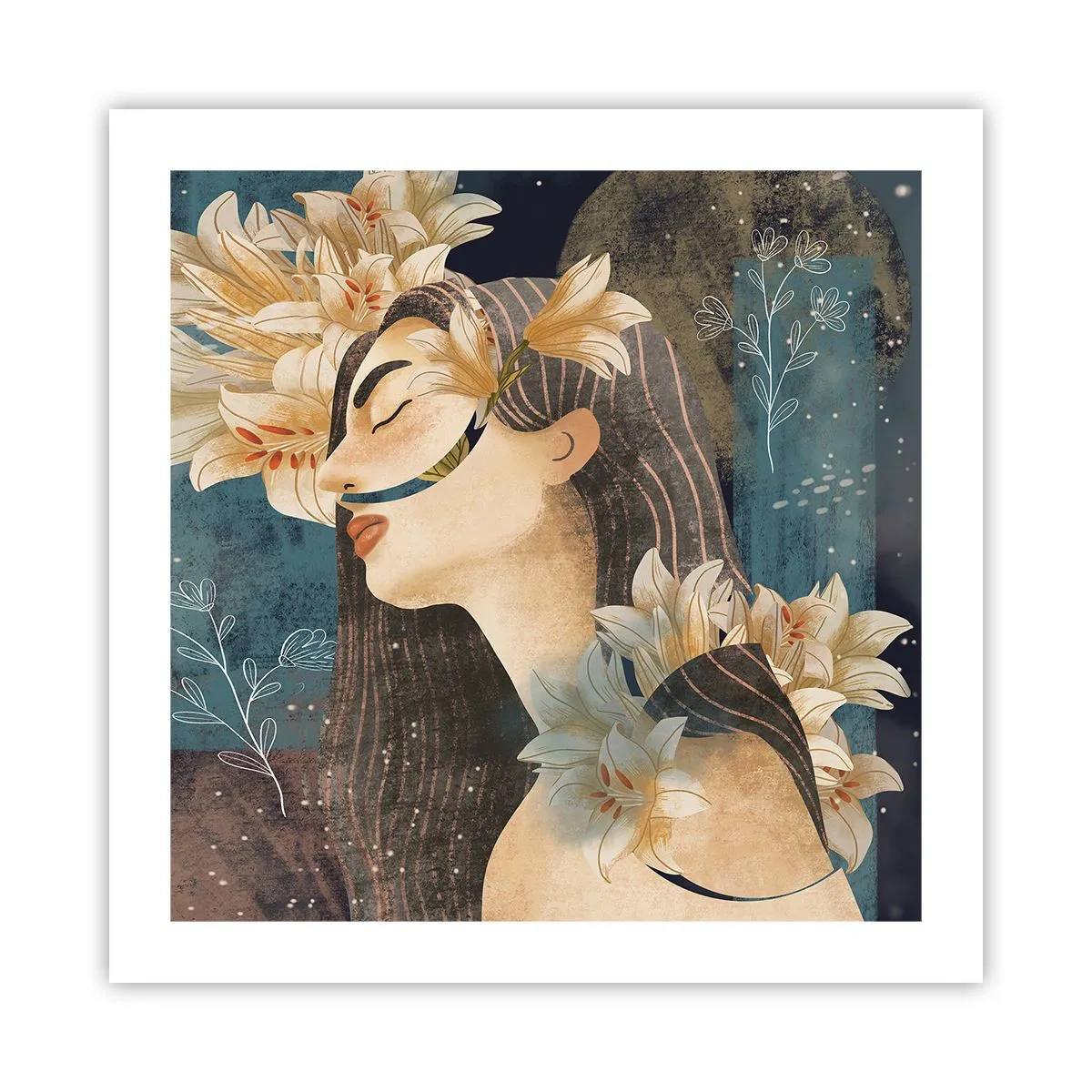 Plakat - Baśń o królewnie z liliami - 50x50 cm