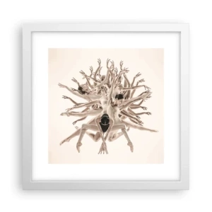 Plakat w białej ramie - Rozkwitanie w tańcu - 30x30 cm