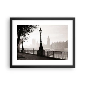 Plakat w czarnej ramie - Londyński poranek - 40x30 cm