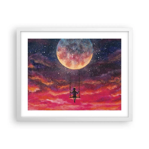 Plakat w białej ramie - Bujać w obłokach - 50x40 cm