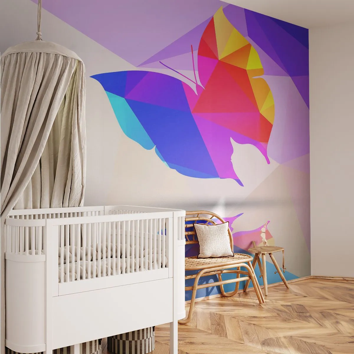 Fototapeta Samoprzylepna Deluxe Sticker - Motyla tęcza - Owady, Motyl, Figura Geometryczna - 250x175 cm
