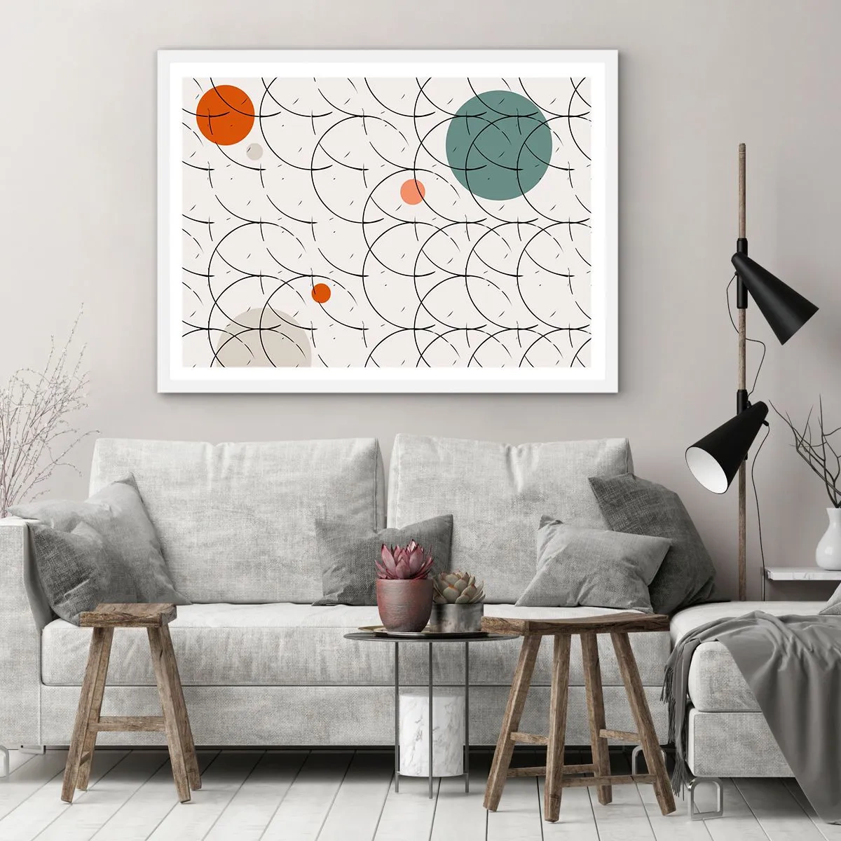 Plakat w białej ramie - W pop-artowym duchu - 70x50 cm