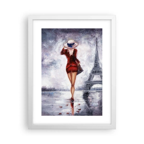 Plakat w białej ramie - Paryskie symbole - 30x40 cm