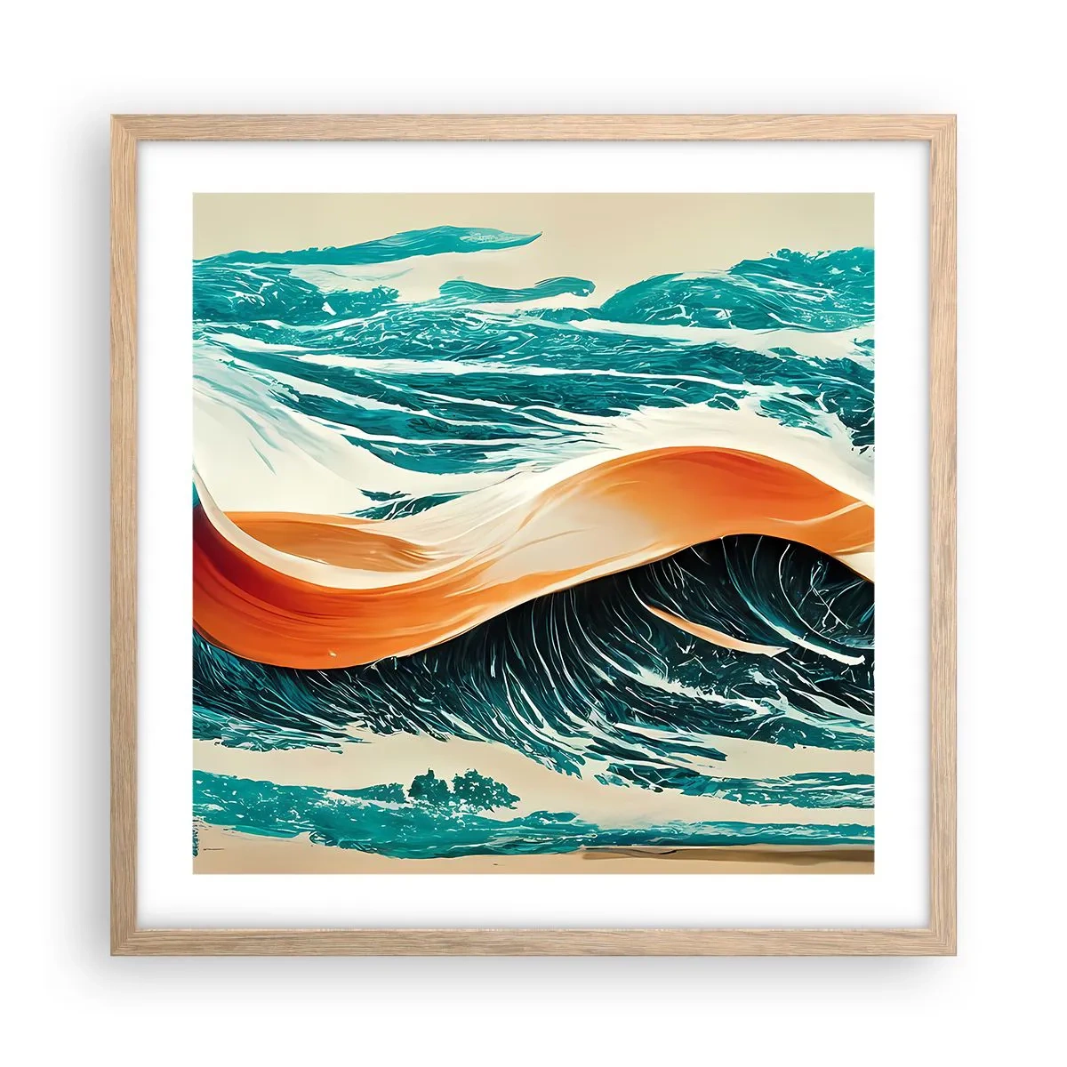 Plakat w ramie jasny dąb - Sen surfera - 50x50 cm