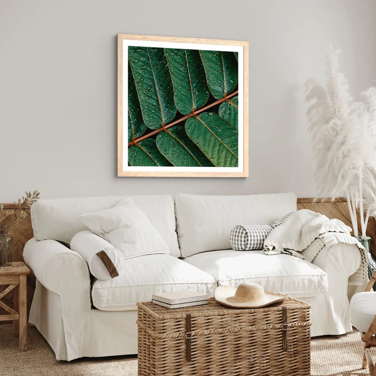 Plakat w ramie jasny dąb - W zielonym rytmie - 40x40 cm