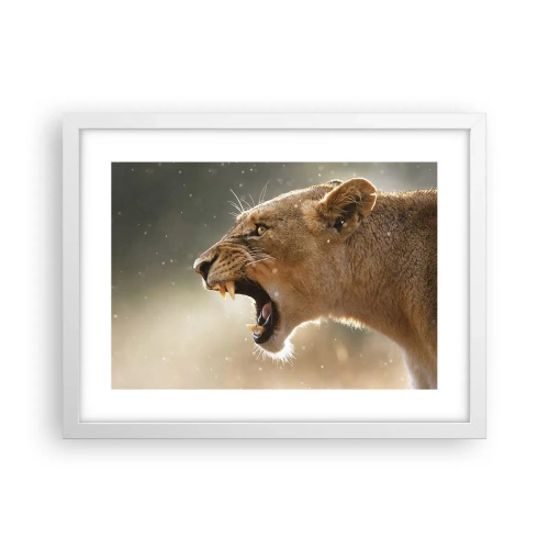 Plakat w białej ramie - Spróbuj nie posłuchać - 40x30 cm