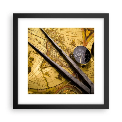 Plakat w czarnej ramie - Gdze te skarby? - 30x30 cm