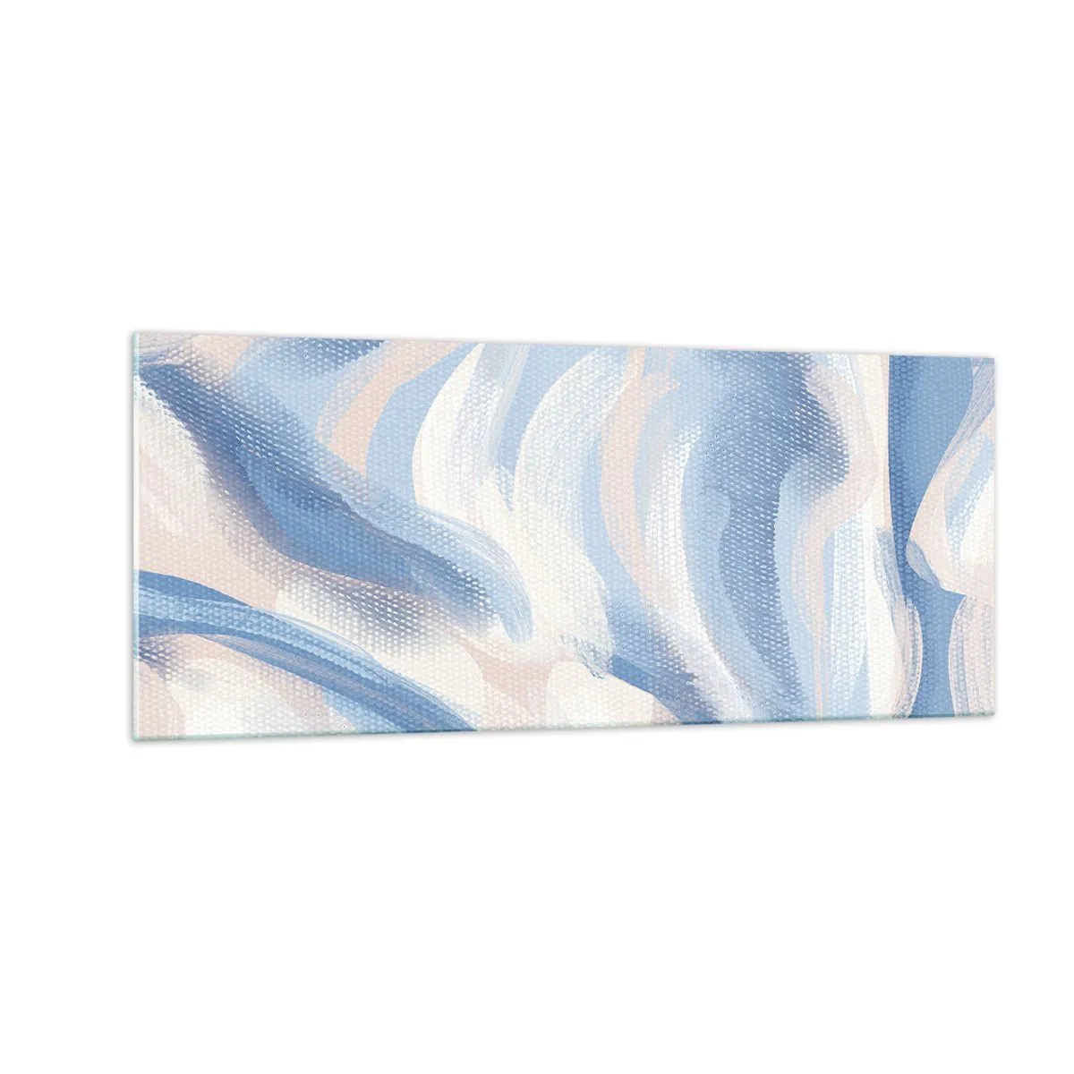 Obraz na szkle - Błękitne falowanie - 100x40 cm