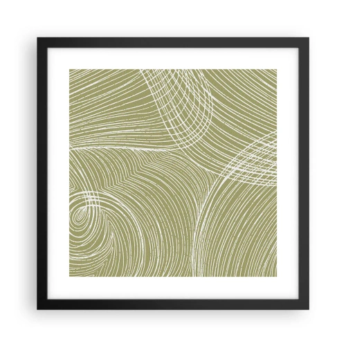 Plakat w czarnej ramie - Abstrakcja misterna w bieli - 40x40 cm