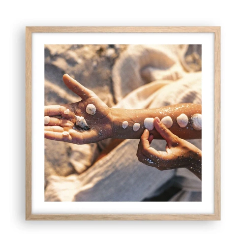 Plakat w ramie jasny dąb - Piękno w zasięgu ręki - 50x50 cm