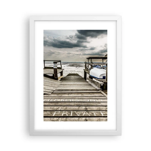 Plakat w białej ramie - Plaża północy - 30x40 cm