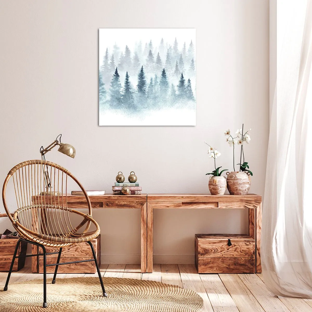 Obraz na płótnie - Otulone mgłą - 40x40 cm