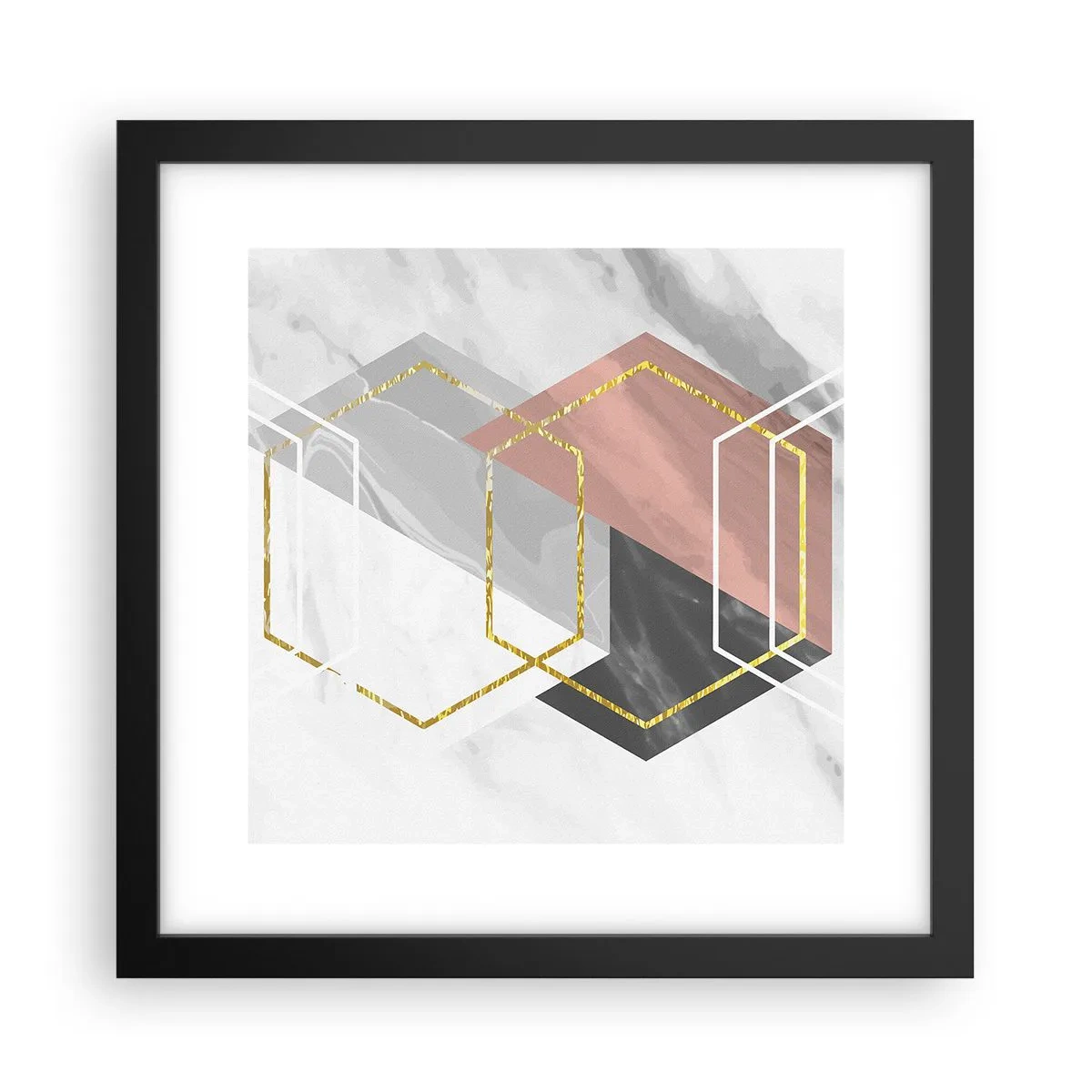 Plakat w czarnej ramie - Kompozycja łańcuchowa - 30x30 cm