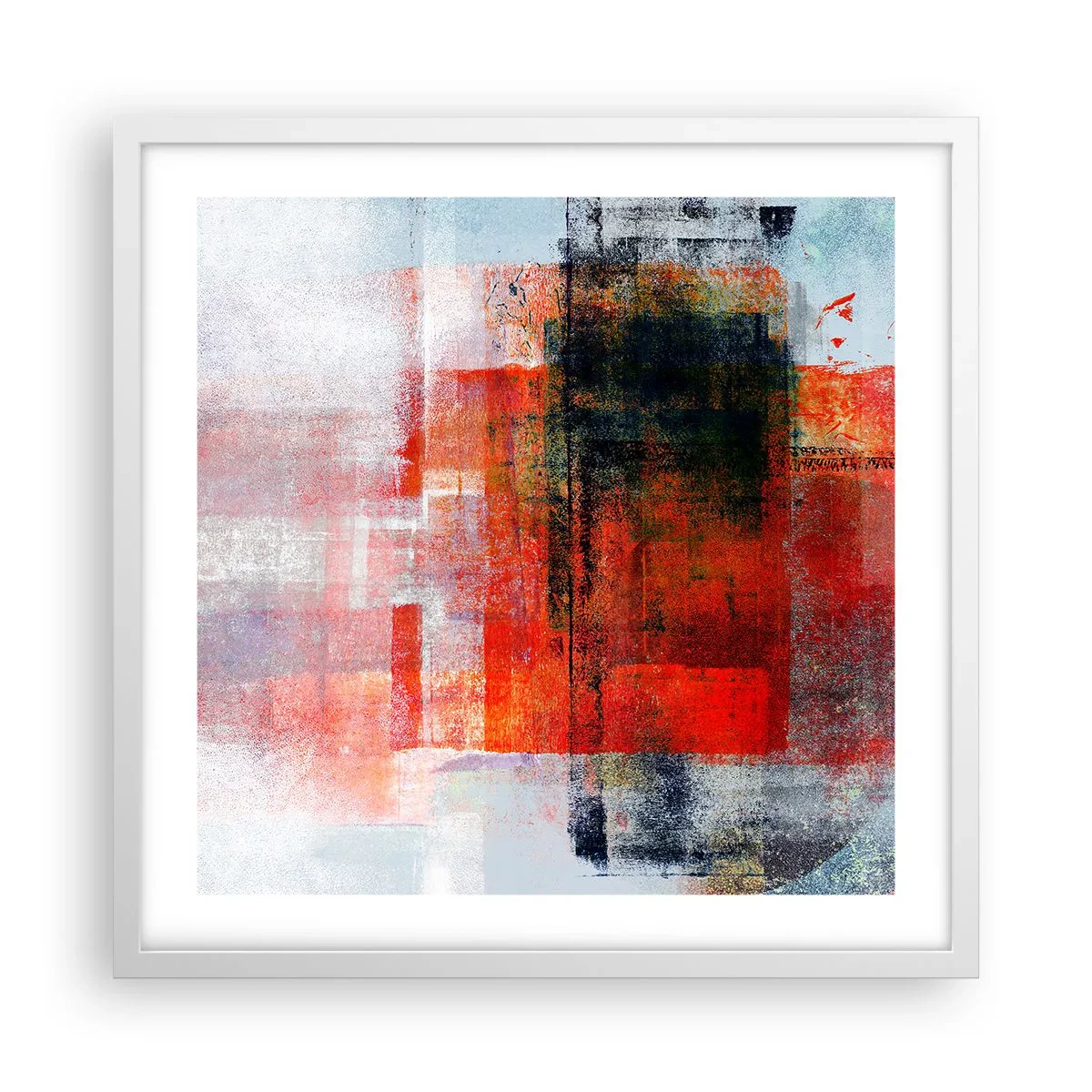 Plakat w białej ramie - Kompozycja rozżarzona - 50x50 cm